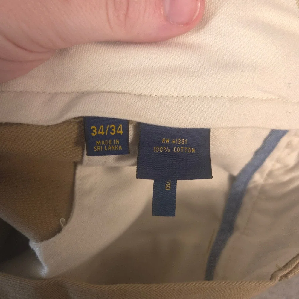 Polo Ralph Lauren Pants Mens 34x34 Tan Bedford Chino Cotton Twill Straight Leg